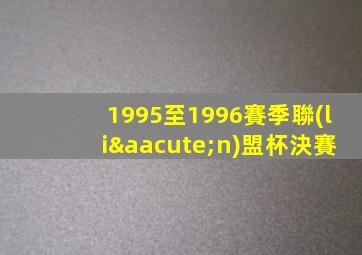 1995至1996賽季聯(lián)盟杯決賽