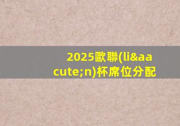 2025歐聯(lián)杯席位分配