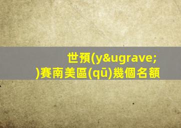 世預(yù)賽南美區(qū)幾個名額