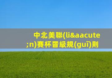 中北美聯(lián)賽杯晉級規(guī)則