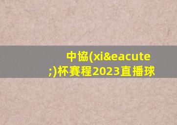 中協(xié)杯賽程2023直播球