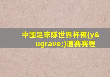 中國足球隊世界杯預(yù)選賽賽程
