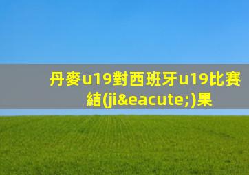 丹麥u19對西班牙u19比賽結(jié)果