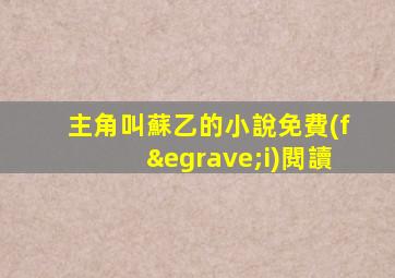 主角叫蘇乙的小說免費(fèi)閱讀