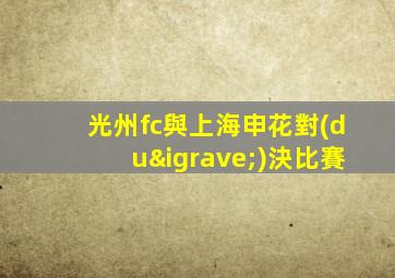 光州fc與上海申花對(duì)決比賽
