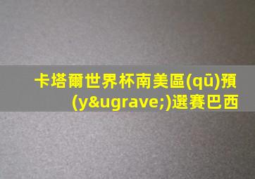 卡塔爾世界杯南美區(qū)預(yù)選賽巴西