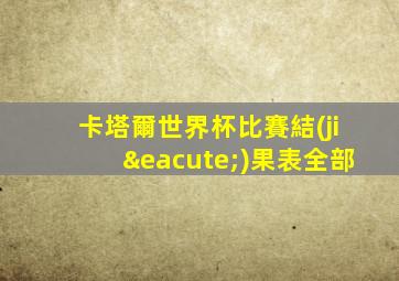 卡塔爾世界杯比賽結(jié)果表全部