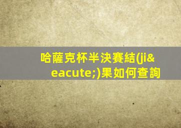 哈薩克杯半決賽結(jié)果如何查詢