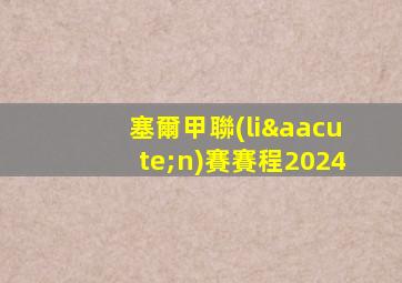 塞爾甲聯(lián)賽賽程2024