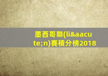 墨西哥聯(lián)賽積分榜2018