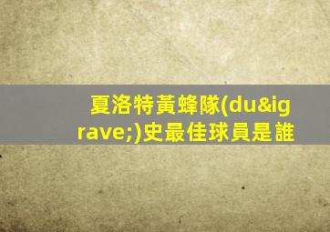 夏洛特黃蜂隊(duì)史最佳球員是誰