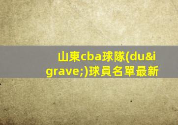 山東cba球隊(duì)球員名單最新