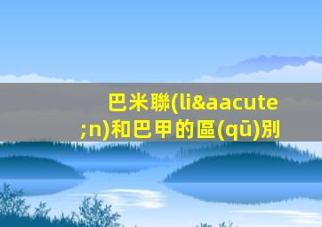巴米聯(lián)和巴甲的區(qū)別