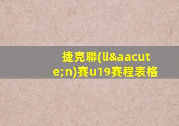 捷克聯(lián)賽u19賽程表格
