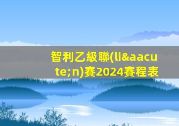 智利乙級聯(lián)賽2024賽程表