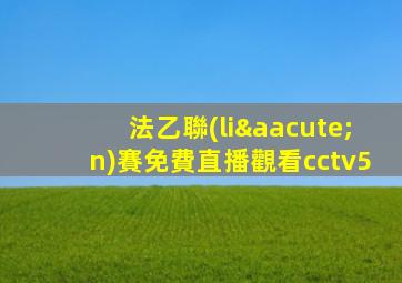 法乙聯(lián)賽免費直播觀看cctv5