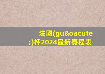 法國(guó)杯2024最新賽程表