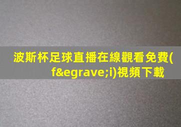 波斯杯足球直播在線觀看免費(fèi)視頻下載
