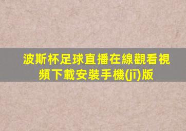 波斯杯足球直播在線觀看視頻下載安裝手機(jī)版