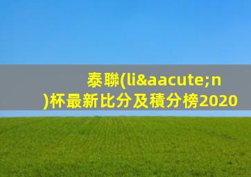 泰聯(lián)杯最新比分及積分榜2020