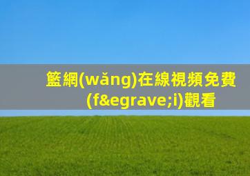 籃網(wǎng)在線視頻免費(fèi)觀看