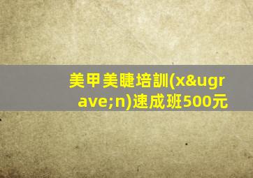 美甲美睫培訓(xùn)速成班500元