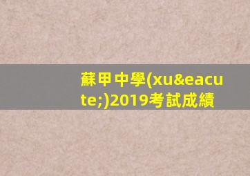 蘇甲中學(xué)2019考試成績