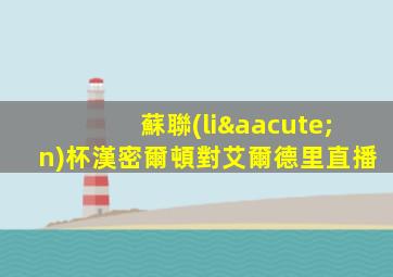 蘇聯(lián)杯漢密爾頓對艾爾德里直播