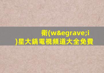 衛(wèi)星大鍋電視頻道大全免費