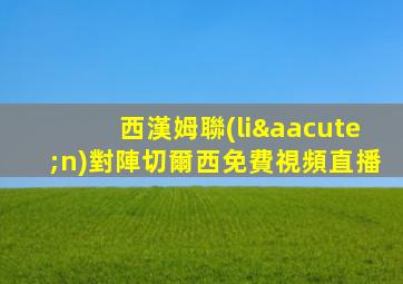 西漢姆聯(lián)對陣切爾西免費視頻直播
