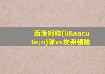 西漢姆聯(lián)隊vs埃弗頓隊