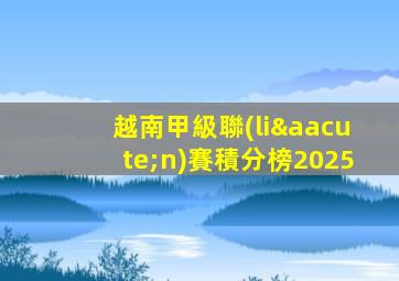 越南甲級聯(lián)賽積分榜2025