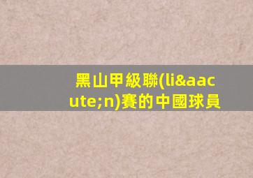 黑山甲級聯(lián)賽的中國球員